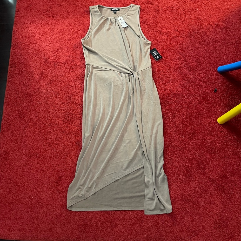Express Sleeveless taupe/tan dress size small BNWT